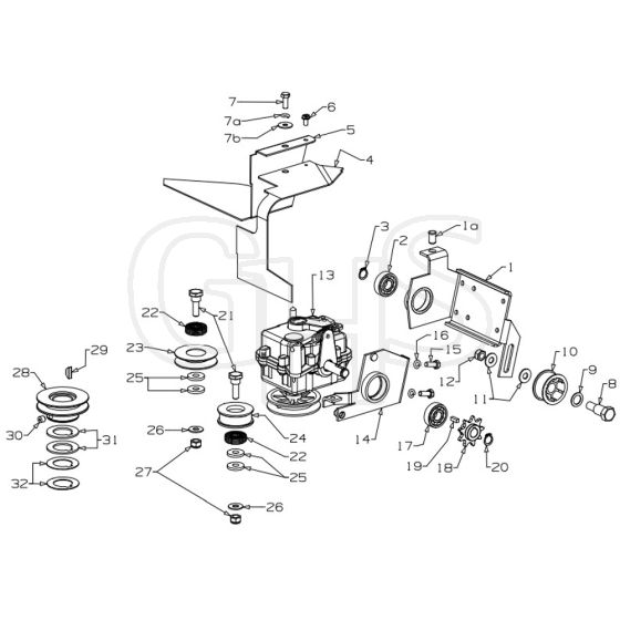 Masport 18 - 457950 - Oct 2015 > 7976596 - Gearbox Assembly