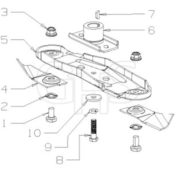 Masport 300AL - 465743 A - Sept 2018 8442229 - 460mm Blade Assembly