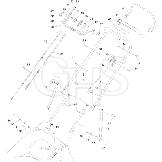 Hayter Harrier 56 Pro Autodrive FS BBC - 579A (408972843 - 999999999) - Handlebar - Controls