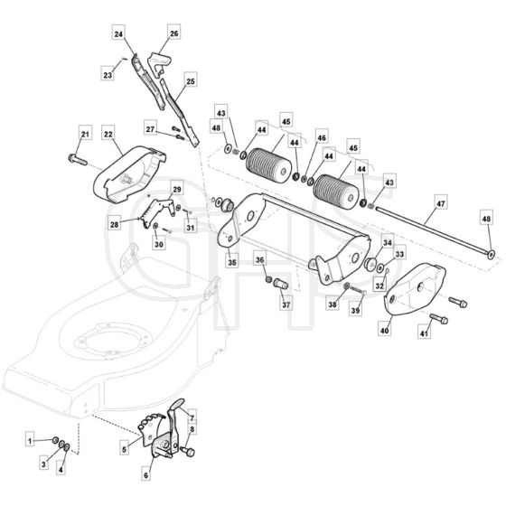 4810 R HP - 2008 - 294486043/M08 - Mountfield Rotary Mower Roller Assembly Diagram
