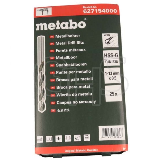 Genuine Metabo HSS-G Drill Bit Set, 25 Piece - MPT627154