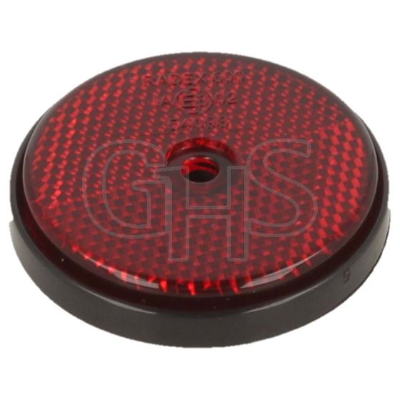 Red Round Reflector, 60mm (Rear)