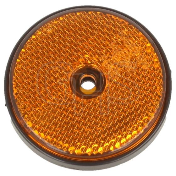 Amber Round Reflector, 60mm (Side)