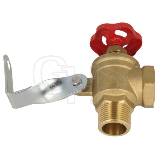 Brass Angle Gate Valve/Tap (1" Bsp Male/Female) - ONLY 1 LEFT