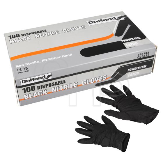 Disposable Nitrile Gloves, Box Of 100 (Large)