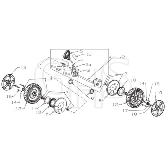 Masport 800ST - 479987 - June 2008 7114028 - Wheel Assembly