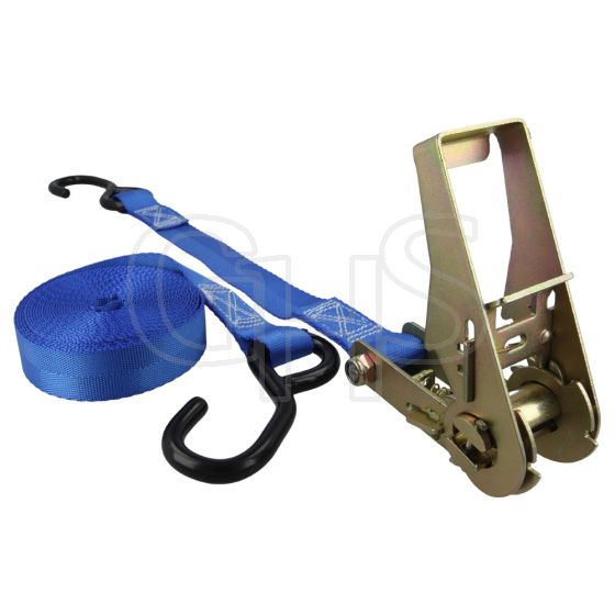 5M x 700Kg Ratchet Tie Down Strap & Hooks 1" Webbing Double “J” Hooks