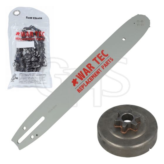 WAR TEC 14" - Guide Bar 3/8"LP - 050" Chain & Sprocket  - Husqvarna 136