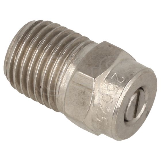 High Pressure Spray Nozzle (25 Degrees, Size 025) - 1/4" BSP