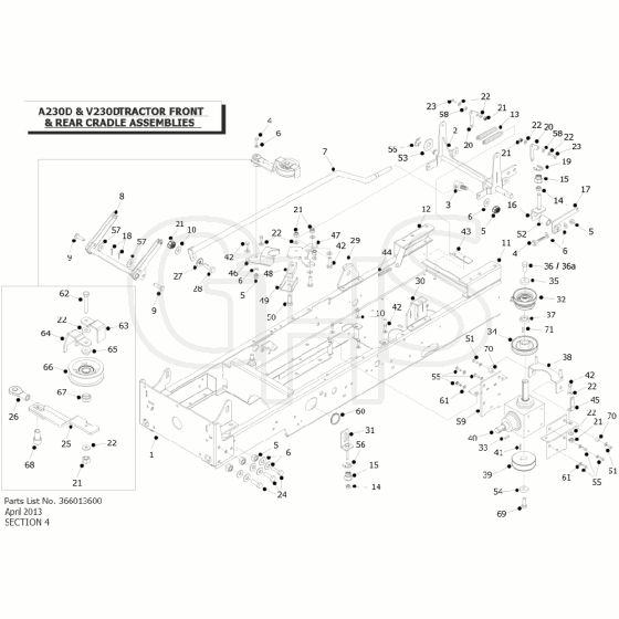 Countax A230D - 4 Cradle Assemblies