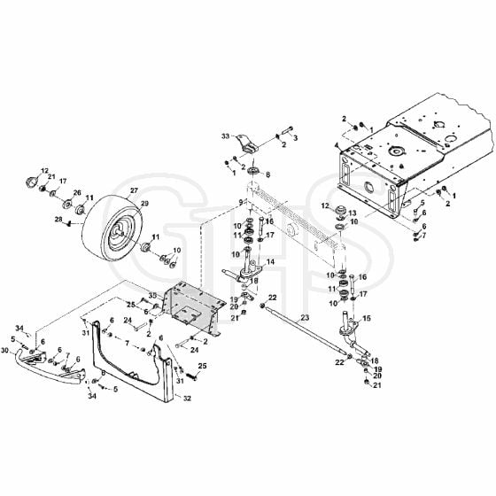 Countax A2550 - 1 Font Axle