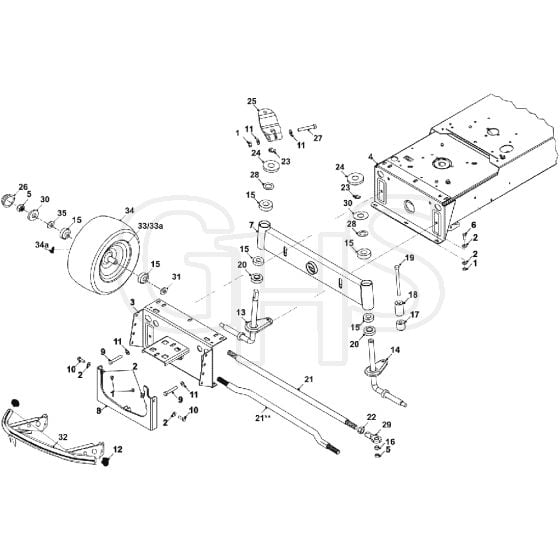 Countax A2550 He - 1 Front Axel