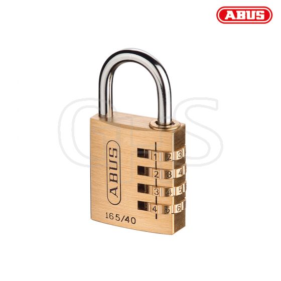 ABUS 165/40 40mm Solid Brass Body Combination Padlock (4-Digit) Carded - 32163