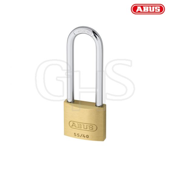 ABUS 55/40HB63 40mm Brass Padlock 63mm Long Shackle Carded - 35080