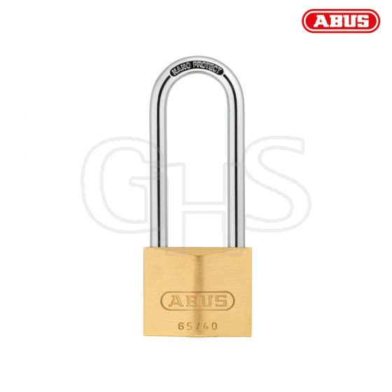 ABUS 65/40HB63 40mm Brass Padlock 60mm Long Shackle Carded - 9857