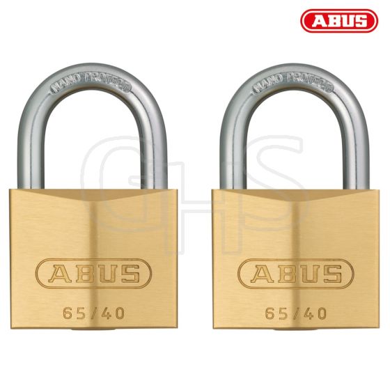 ABUS 65/40 40mm Brass Padlock Twin Carded - 9859