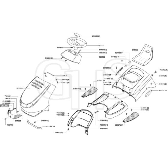 AL-KO Powerline T13-74 SA - 118565 - Body Work And Seat