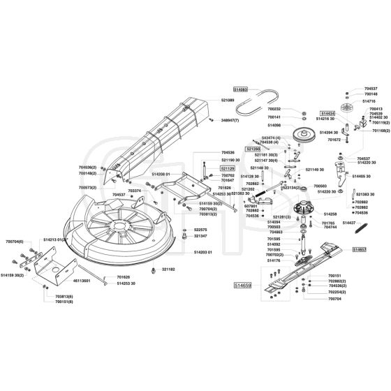 AL-KO Powerline T13-74 SA - 118565 - Cutter Deck