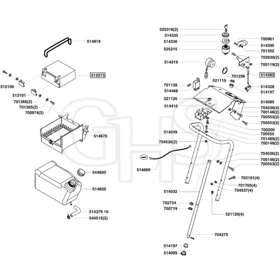 AL-KO Powerline T13-74 SA - 118565 - Fuel Tank And Battery