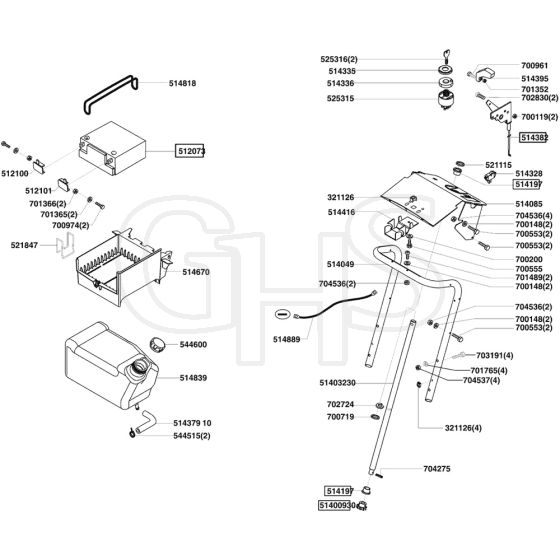 AL-KO Powerline T15-102 S - 118602 - Fuel Tank And Battery