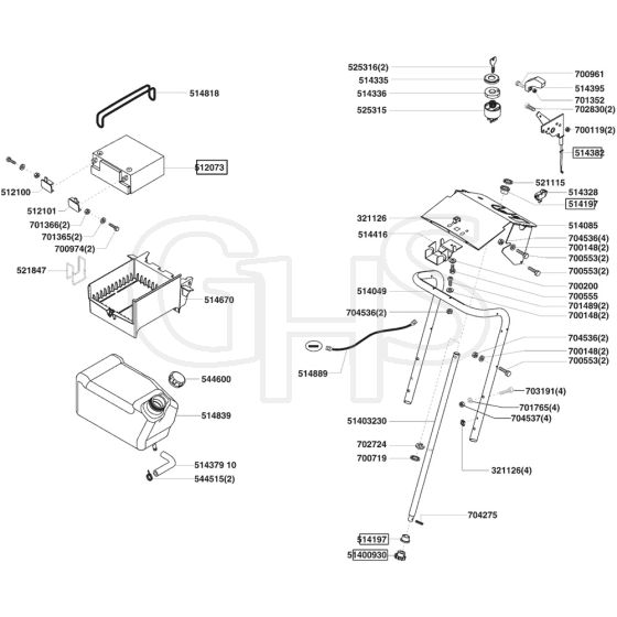 AL-KO T13-102 HDS Bio-Combi HVC - 118645 - Fuel Tank And Battery