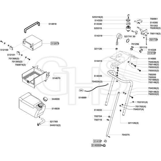 AL-KO Powerline T18-102 HD II - 118720 - Fuel Tank And Battery