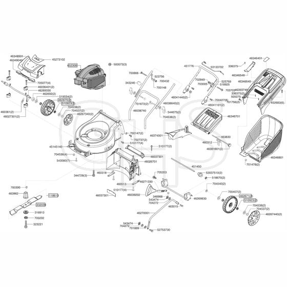 AL-KO Premium 470 - 119010 - Main Assembly