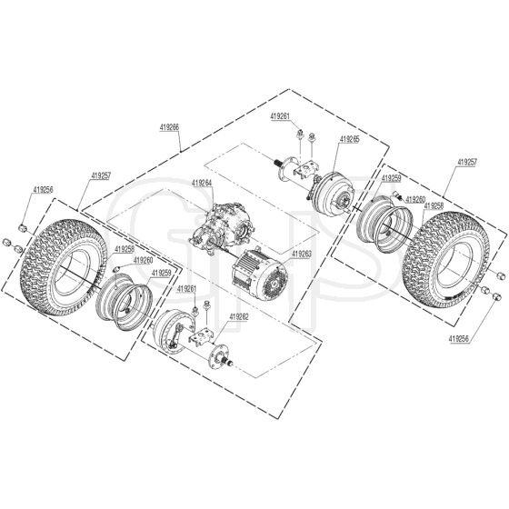 AL-KO R85.1 Li Battery Rider - 127617 - Rear Axle