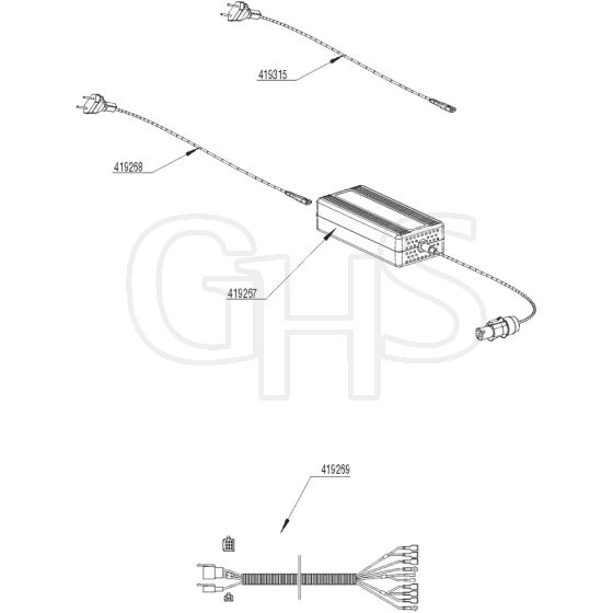 AL-KO R85.1 Li Battery Rider - 127617 - Battery Charger - Wiring Loom