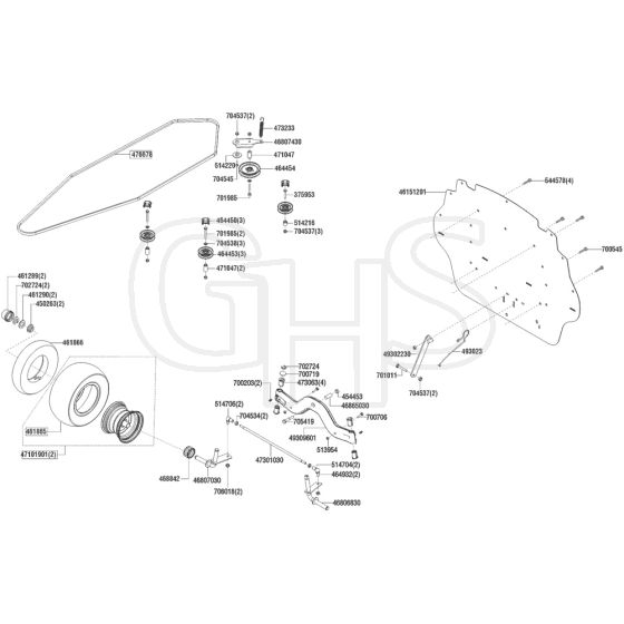 AL-KO Solo Comfort T22-111.3 HDS-A V2 - 127686 - Front Axle - Transmission Belt - Rear Panel