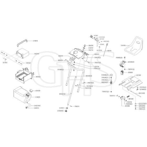 AL-KO Solo Comfort T22-111.3 HDS-A V2 - 127686 - Seat Battery Steering & Fuel Tank