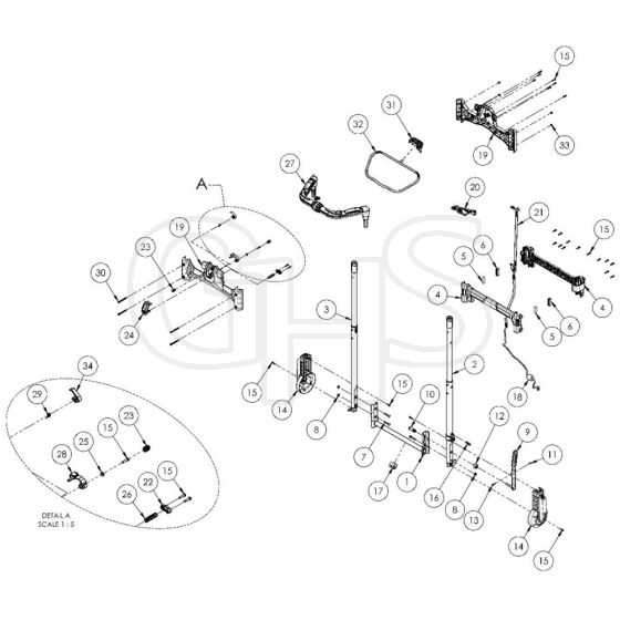 Allett Stirling 43 Handle Assembly