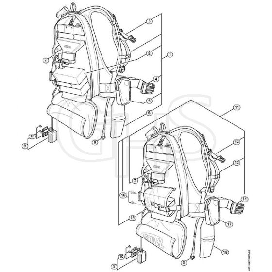 Genuine Stihl ASA65 / D - Carrying system, Control unit