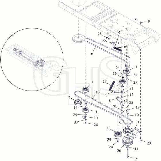 Countax B250 - From A0328984 06-04-2016 - 12 Chassis Belts B250