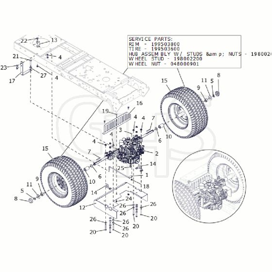 Countax B250 - From A0328984 06-04-2016 - 14 Rear Transmission