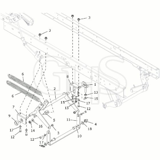 Countax B250 - From A0328984 06-04-2016 - 19 Deck Lift Rear Cradle