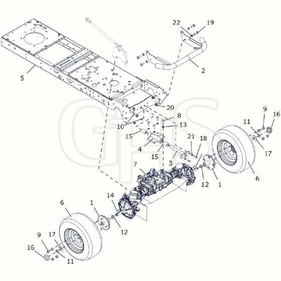 Countax B250 - From A0328984 06-04-2016 - 3 Front Axel Assy