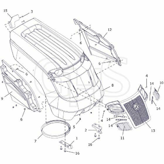 Countax B60 - From A0328984 06-04-2016 - 1 Bonnet B60