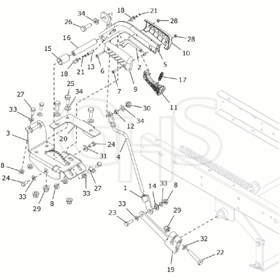 Countax B60 - From A0328984 06-04-2016 - 20 Deck Lift Handle