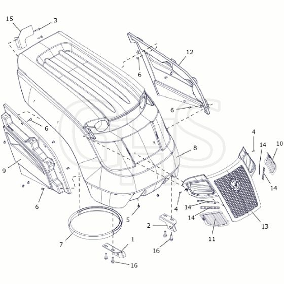 Countax B60 - From A0328984 06-04-2016 - 2 Bonnet B250