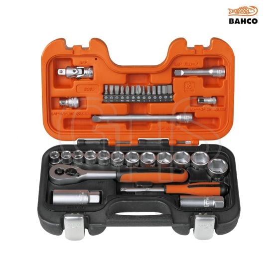 Bahco S330 Socket Set of 34 Metric 1/4in & 3/8in Drive - S330