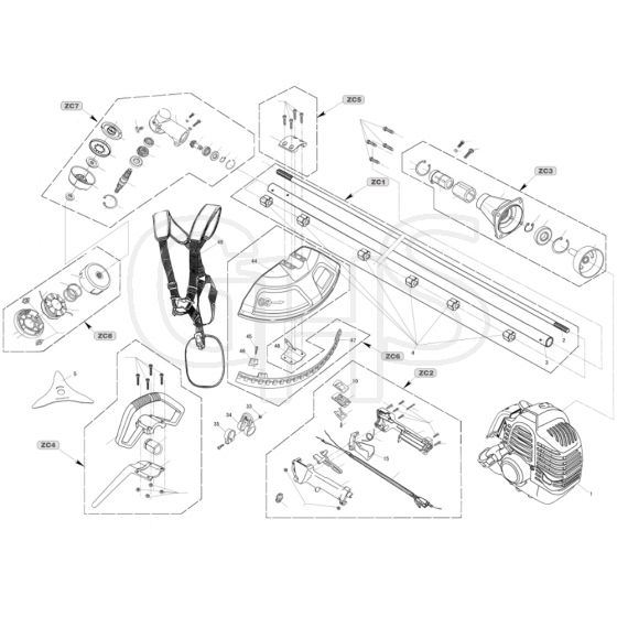 Cobra BC260C - Loop Handle Straight Shaft Main Diagram