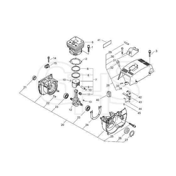 Cylinder, Crankcase, Piston