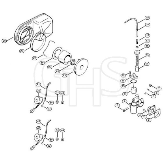 Genuine Stihl BG17 / D - Carburetor, Silencer