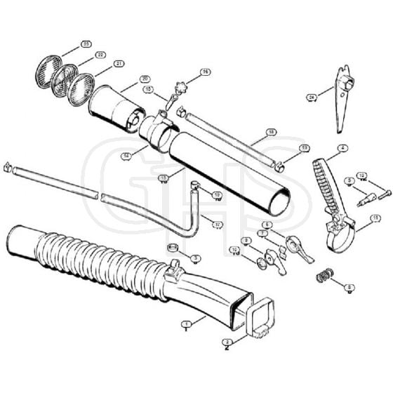 Genuine Stihl BG17 / F - Pleated hose, Control handle