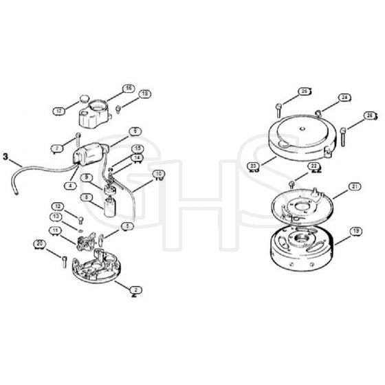 Genuine Stihl BG17 / J - Ignition system, Rewind starter