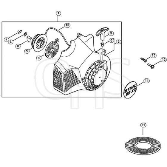 Genuine Stihl BG45 / D - Rewind starter