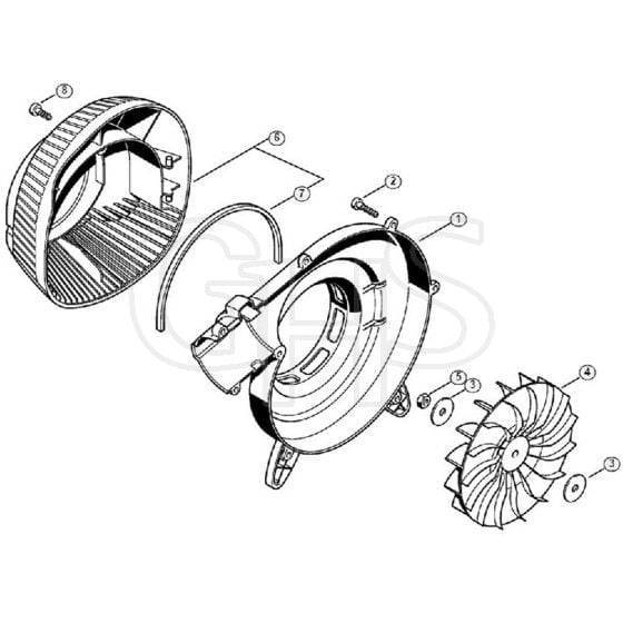 Genuine Stihl BG45 / J - Fan housing outer, Fan wheel