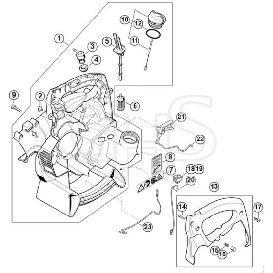 Genuine Stihl BG45 / L - Fan housing, inside (45.2001)