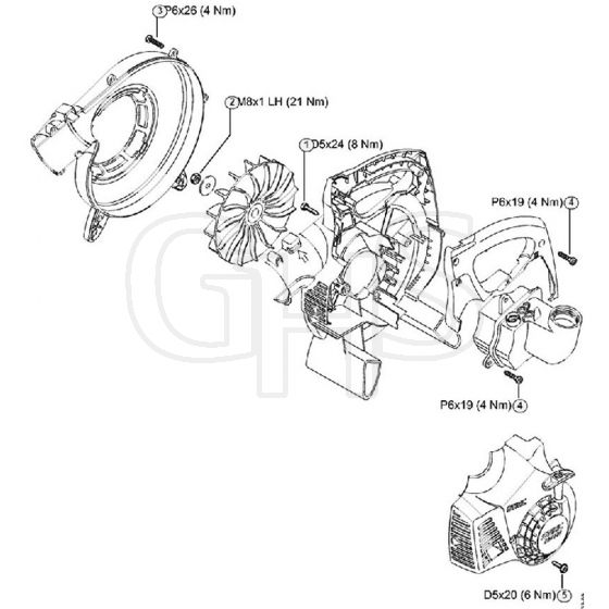 Genuine Stihl BG50 / M - Tightening torques